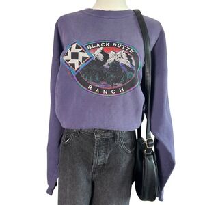 Vintage 90's grandpa sweatshirt ~ black butte ranch mountain landscape